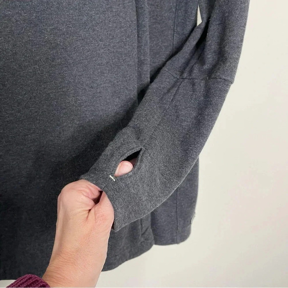 The North Face Asymmetrical Hooded Cinched back Sweater jacket yoga comfy - Picture 6 of 11